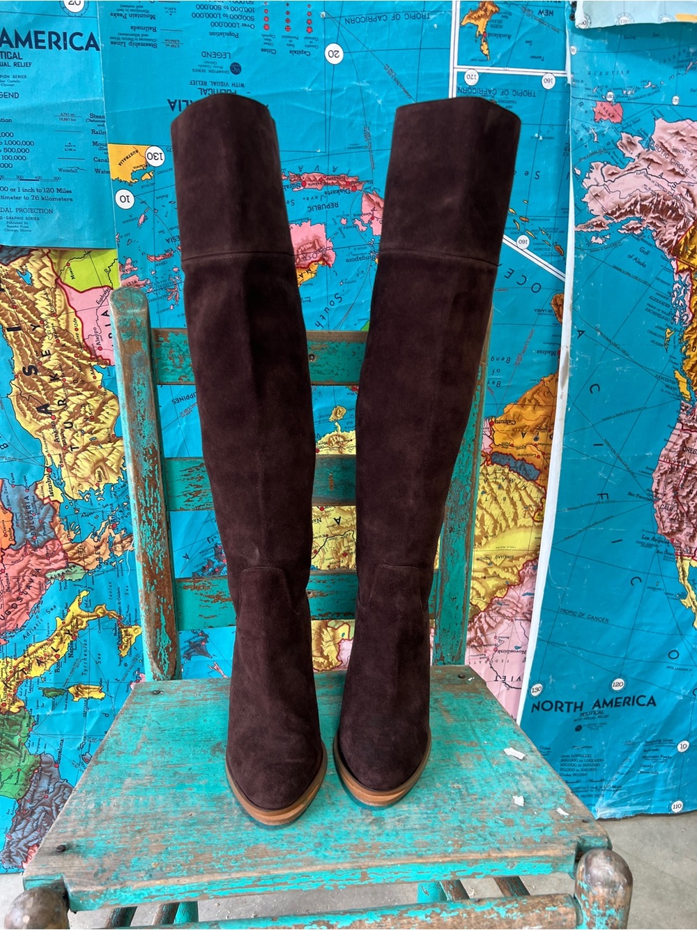 Michael Kors Dark Brown Suede Over-the-Knee Boots